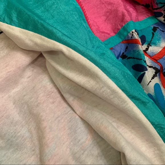 Funky 90s pink and Blue Windbreaker Shell Shock size Medium - Picture 4 of 5
